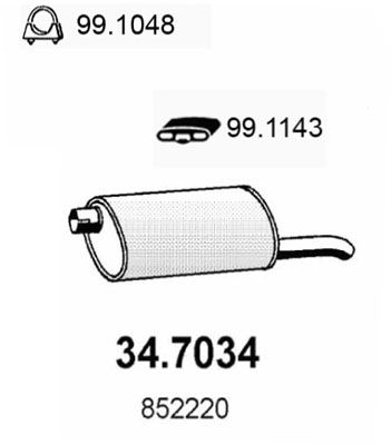 Obrázok Koncový tlmič výfuku ASSO  347034