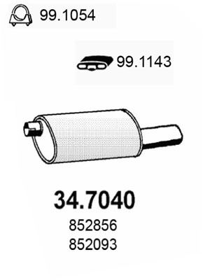 Obrázok Koncový tlmič výfuku ASSO  347040