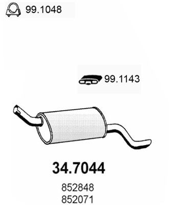 Obrázok Koncový tlmič výfuku ASSO  347044