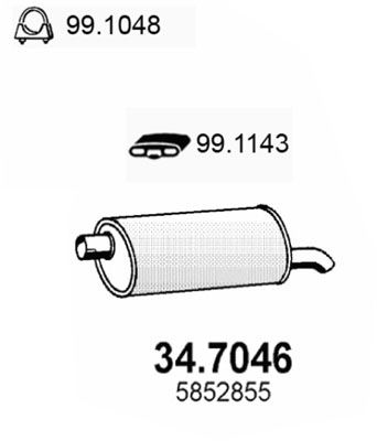 Obrázok Koncový tlmič výfuku ASSO  347046