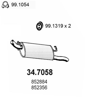 Obrázok Koncový tlmič výfuku ASSO  347058
