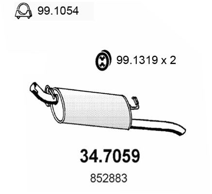 Obrázok Koncový tlmič výfuku ASSO  347059