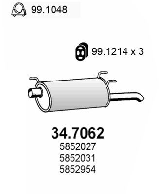 Obrázok Koncový tlmič výfuku ASSO  347062