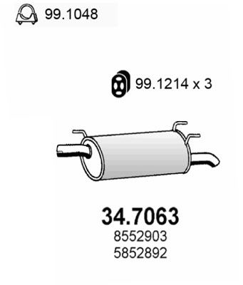 Obrázok Koncový tlmič výfuku ASSO  347063