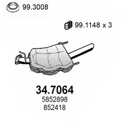 Obrázok Koncový tlmič výfuku ASSO  347064