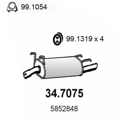 Obrázok Koncový tlmič výfuku ASSO  347075