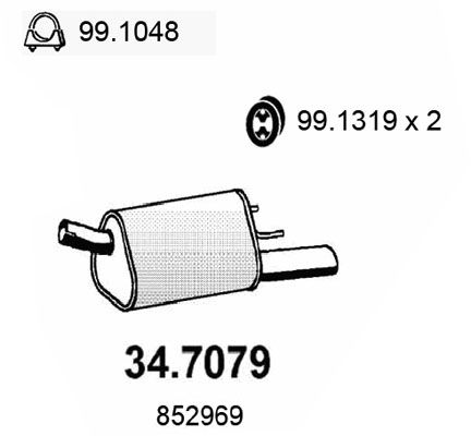 Obrázok Koncový tlmič výfuku ASSO  347079