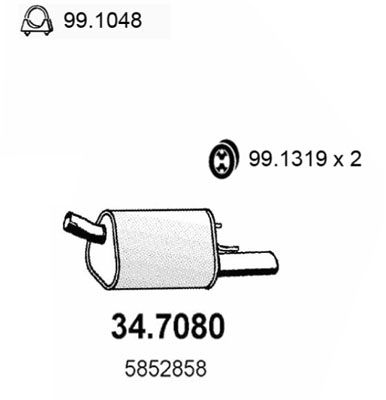Obrázok Koncový tlmič výfuku ASSO  347080