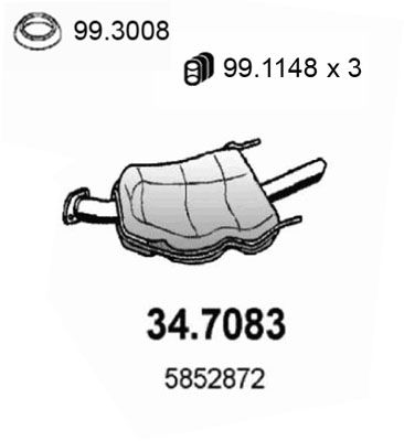 Obrázok Koncový tlmič výfuku ASSO  347083