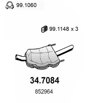 Obrázok Koncový tlmič výfuku ASSO  347084