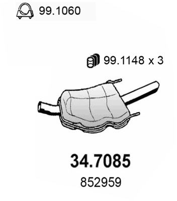 Obrázok Koncový tlmič výfuku ASSO  347085