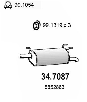 Obrázok Koncový tlmič výfuku ASSO  347087