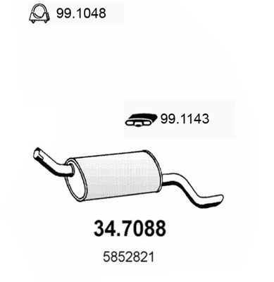 Obrázok Koncový tlmič výfuku ASSO  347088
