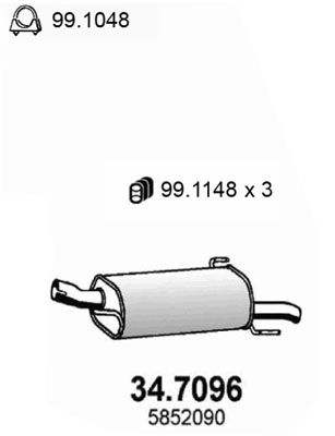 Obrázok Koncový tlmič výfuku ASSO  347096