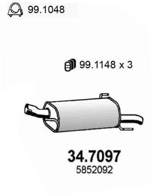 Obrázok Koncový tlmič výfuku ASSO  347097