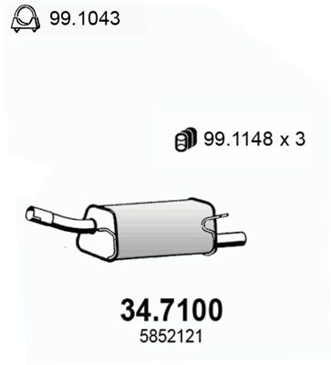 Obrázok Koncový tlmič výfuku ASSO  347100