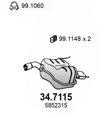 Obrázok Koncový tlmič výfuku ASSO  347115
