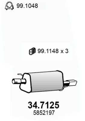 Obrázok Koncový tlmič výfuku ASSO  347125