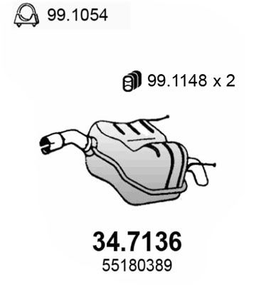 Obrázok Koncový tlmič výfuku ASSO  347136