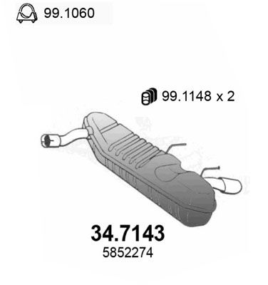 Obrázok Koncový tlmič výfuku ASSO  347143