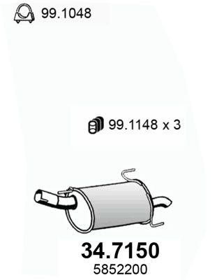 Obrázok Koncový tlmič výfuku ASSO  347150
