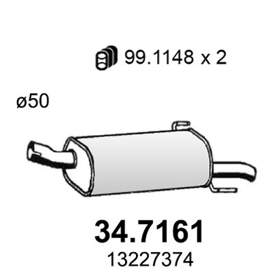 Obrázok Koncový tlmič výfuku ASSO  347161