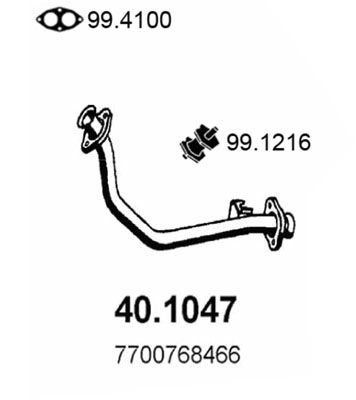 Obrázok Výfukové potrubie ASSO  401047