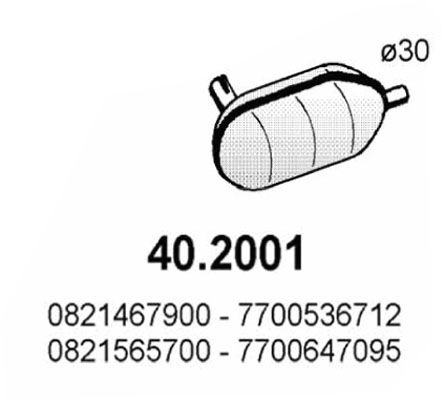 Obrázok Predný tlmič výfuku ASSO  402001
