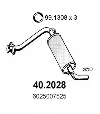 Obrázok Predný tlmič výfuku ASSO  402028
