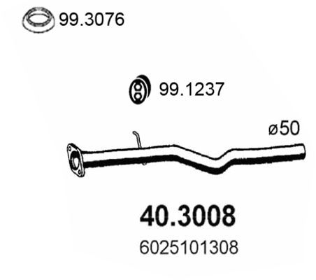 Obrázok Výfukové potrubie ASSO  403008