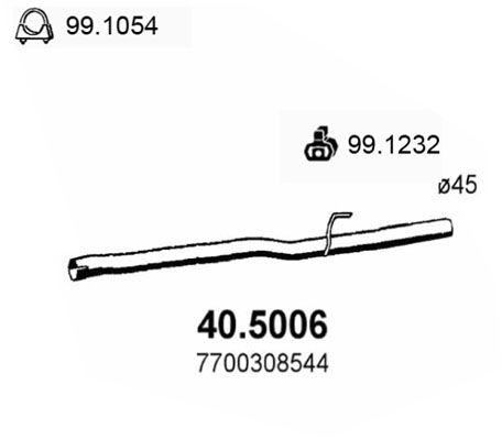 Obrázok Výfukové potrubie ASSO  405006