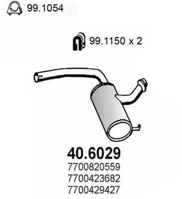 Obrázok Stredný tlmič výfuku ASSO  406029
