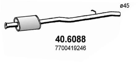 Obrázok Stredný tlmič výfuku ASSO  406088