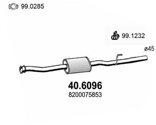 Obrázok Stredný tlmič výfuku ASSO  406096