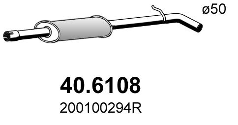Obrázok Stredný tlmič výfuku ASSO  406108