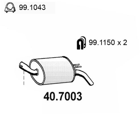 Obrázok Koncový tlmič výfuku ASSO  407003