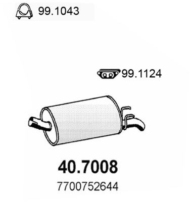 Obrázok Koncový tlmič výfuku ASSO  407008
