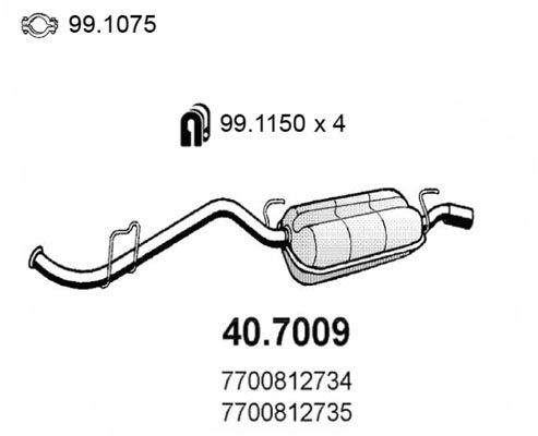Obrázok Koncový tlmič výfuku ASSO  407009