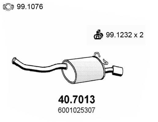 Obrázok Koncový tlmič výfuku ASSO  407013