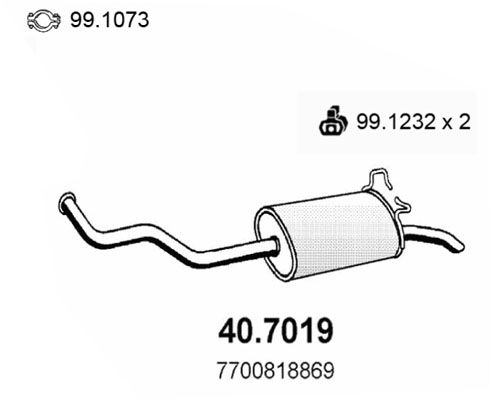 Obrázok Koncový tlmič výfuku ASSO  407019