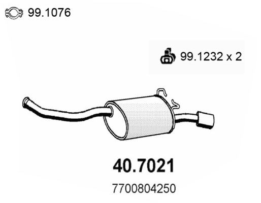 Obrázok Koncový tlmič výfuku ASSO  407021