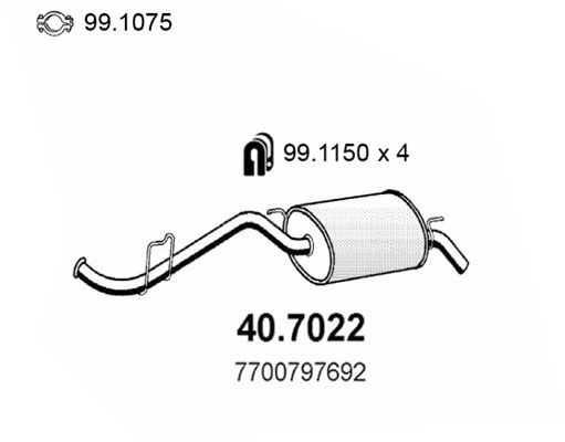 Obrázok Koncový tlmič výfuku ASSO  407022