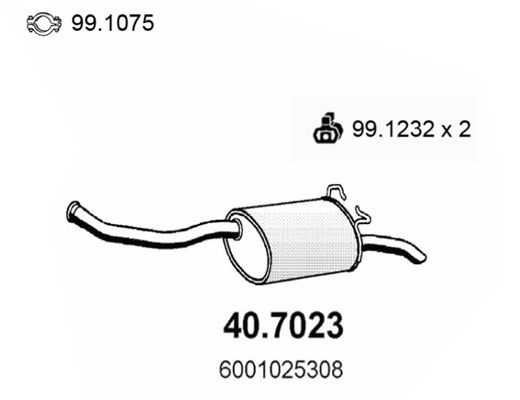Obrázok Koncový tlmič výfuku ASSO  407023