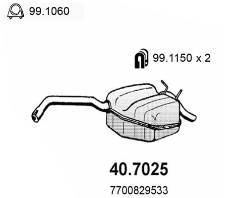 Obrázok Koncový tlmič výfuku ASSO  407025
