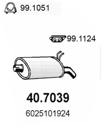 Obrázok Koncový tlmič výfuku ASSO  407039
