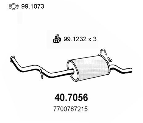 Obrázok Koncový tlmič výfuku ASSO  407056