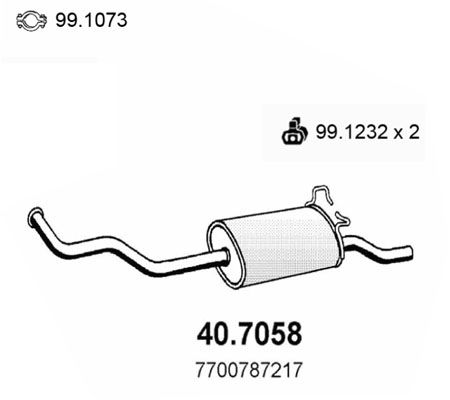Obrázok Koncový tlmič výfuku ASSO  407058