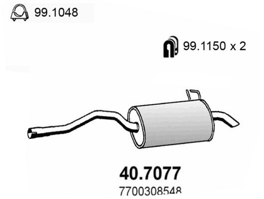 Obrázok Koncový tlmič výfuku ASSO  407077