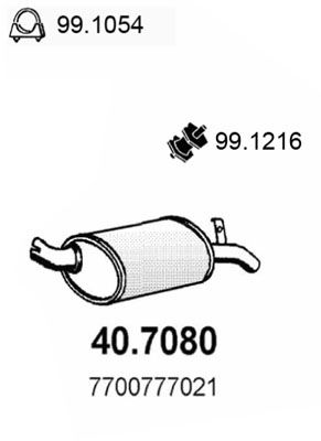 Obrázok Koncový tlmič výfuku ASSO  407080