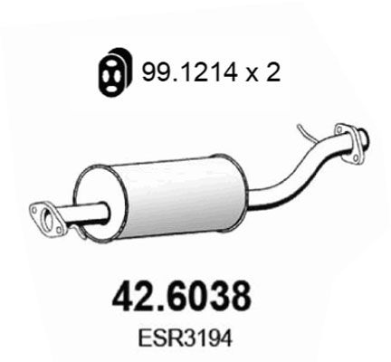 Obrázok Stredný tlmič výfuku ASSO  426038